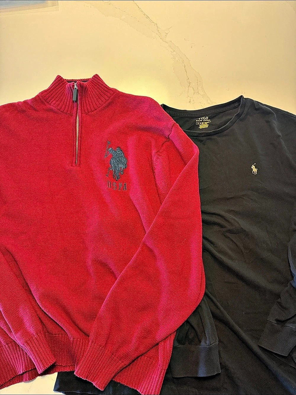 Polo Ralph Lauren Men's Cotton Sweater Set XL Red & Black